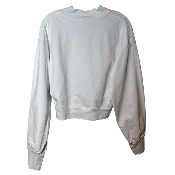Talentless White Mock Neck Cropped Cotton Sweatshirt Small Minimal Basic Staple‎ - Picture 8 of 9